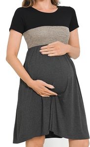 Vestidos de Maternidad Transpirables con Diseño Moderno 2026, Diseño Completo en Bloques de Color, Vestidos de Lactancia Estampados para Mujeres, Venta al Por Mayor OEM ODM - Product Image 4