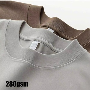 เสื้อยืดคอกลมผู้ชายผ้าฝ้าย 100% ทรงปกติ สวมใส่สบาย น้ำหนักผ้า 280 กรัม รับสกรีนลายตามสั่ง ระบายอากาศได้ดี - Product Image 1