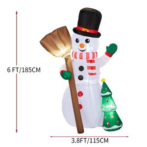 Decorazione Natalizia Gonfiabile Illuminata da 1,88 m, Divertente Pupazzo di Neve in PVC che Tiene il Sposo, Decorazioni da Giardino - Product Image 4