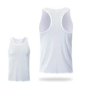 Débardeur de course pour hommes respirant, séchage rapide, uni, grandes tailles, vente en gros, élégant, col rond, léger, sans coutures, sportif, actif - Product Image 4