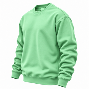 Mint Green Crewneck Sweatshirt Men <b>Women</b> Solid Color Casual Pullover Long Sleeve <b>Tops</b> - Product Image 4