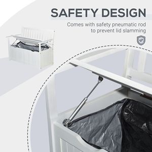 Panca Contenitore da Esterno Minimalista da 150 Litri, Impermeabile con Rivestimento in PE, Box in Legno con 2 Sedute per Patio e Giardino - Product Image 5