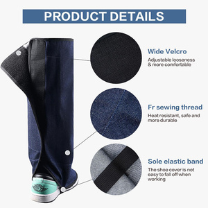 Guêtres de soudage en denim résistantes à la chaleur et à l'abrasion, protections pour chaussures de sécurité, couvre-chaussures de soudage - Product Image 3