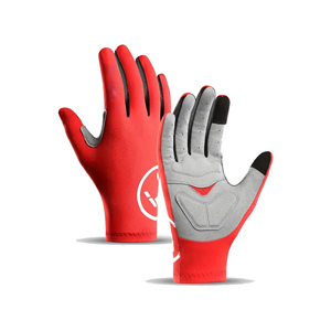 FITME SPORTS Gants de cyclisme pour hommes en cuir rouge écologiques lavables de haute qualité, légers, respirants, antidérapants et fins - Product Image 1