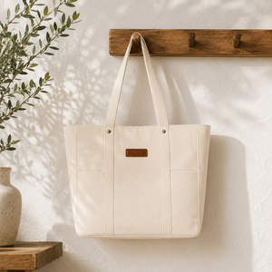 Sac fourre-tout réutilisable en toile de coton pour femme, grand sac de shopping écologique à bandoulière, sac à main multi-poches pour le quotidien, organisateur - Product Image 2