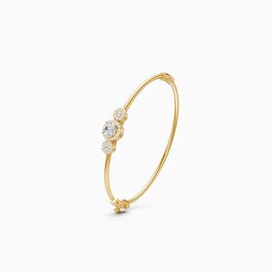 Pulsera minimalista con diamante solitario de 1.24 quilates en oro amarillo, blanco y rosa de 9 quilates - Product Image 3