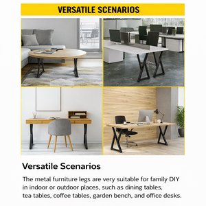 Metal Dining Furniture <b>Legs</b> 2Pcs Metal <b>Table</b> <b>Legs</b> X Shape Heavy Duty Bench <b>Leg</b> Capacity 1000lbs Load Easy Assemble EDPTBL001 - Product Image 5