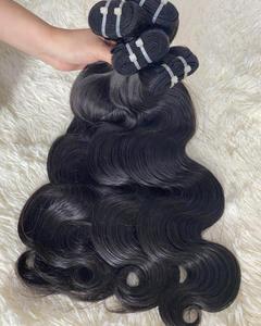 Perruques naturelles Body Wave en cheveux humains Bundle Color Weft Hair in Natural Color - Product Image 5