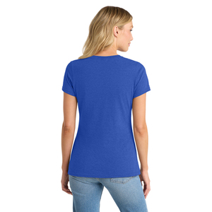 T-shirt tendance pour femme à col en V, en jersey de coton confortable, à manches courtes, haut décontracté, fournisseur d'habillement en gros - Product Image 2