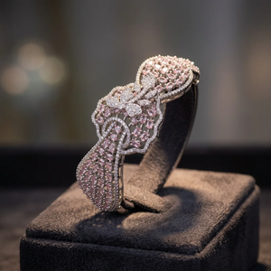 Luxury Brass Pink Zircon Ball Charm Geometric <b>Bracelets</b> Heavy CZ <b>Crystal</b> Diamond Classic Women's Party Imitation Rhodium Plated - Product Image 1
