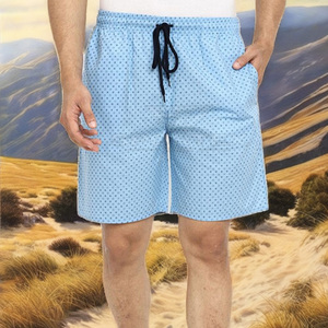 Men's 100% Cotton Breathable High Street Style Bermuda Shorts Drawstring Waist with Pockets Mid Rise Knitted Fabric 240g - Product Image 3