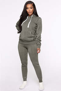 Sudadera con Capucha para Mujer, Gris, Mezcla de Algodón, Tejida, con Bolsillos, Logotipo Frontal, Estilo Casual Urbano para Otoño - Product Image 6