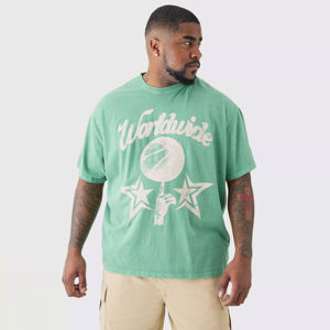 Camiseta de Hombre Oversize Estilo Vintage 2026 con Lavado Ácido, Tejido Grueso y Estampado Digital Gráfico – Nuevo Estilo Vintage - Product Image 1