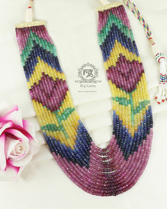 Collier de perles de pierres précieuses naturelles de saphir multicolores de qualité supérieure, bijoux de créateur - Product Image 4