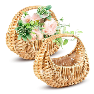 Panier à fleurs en rotin avec poignée, paniers de rangement en osier petits et grands pour la décoration intérieure et les cadeaux - Product Image 3