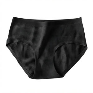 Culotte Femme Taille Moyenne en Coton Spandex Tricoté Côtelé Couleur Unie Respirante Décontractée Quotidienne Sous-vêtement Personnalisable ODM - Product Image 4