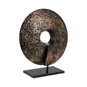Sculpture Circulaire Métallique Faite à la Main, Pièce d'Art Décorative de Table, Design Moderne, Écologique, Cadeau d'Anniversaire - Product Image 3