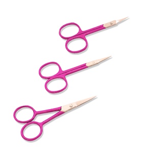 Diseño personalizado estilo ruso aseo recto curvo seguridad tijera hecha a mano manicura maquillaje herramienta de belleza con mango de plástico - Product Image 2