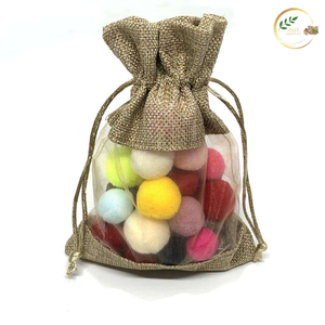 Custom Logo <b>Small</b> Jute Jewelry Pouch for Premium Eco Friendly <b>Packaging</b> Solutions - Product Image 2