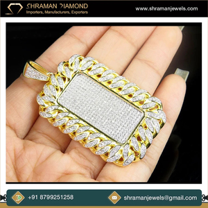 เครื่องประดับ SHRAMAN JEWELS สร้อยคอจี้ทองคำแท้ 10K ดีไซน์ฮิปฮอปสำหรับทุกเพศ ประดับเพชรโมอิสซาไนต์ทรงบริลเลียนท์สุดหรู - Product Image 3
