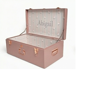 High On Demand New Rectangular Green Storage Trunk with Mushroom Print Interior and Metal Latches for Sundries Storage - Product Image 5