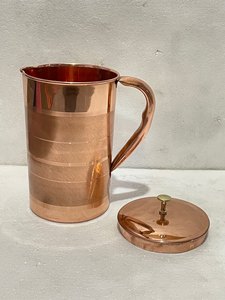 Pichet en cuivre fait main, carafe décorative, serveur d'eau, artisanat indien de qualité supérieure - Product Image 2