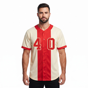 Camiseta de Béisbol Personalizada con Logotipo para Hombre, Ropa Deportiva, Fabricante OEM, Camisetas de Béisbol con Botones Completos para Hombre - Product Image 1