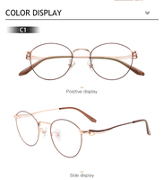 Gafas Ópticas Redondas Minimalistas de Semi-titanio Vintage, Ligeras, para Uso Diario, Suministro OEM ODM