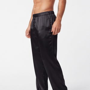 Vêtements de nuit légers avec poches latérales, vêtements décontractés d'été, pantalon de pyjama pour homme, vêtements de nuit en satin de soie de haute qualité - Product Image 3
