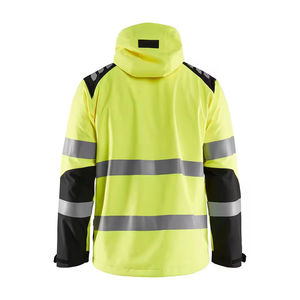 เสื้อแจ็คเก็ตนิรภัยสีเหลืองสะท้อนแสงแบบมองเห็นได้ชัดเจน พร้อมฮู้ดและกระเป๋าซิป สำหรับชุดทำงาน - Product Image 3