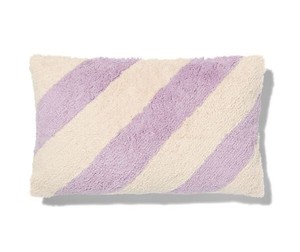 Woven Geometric Cotton Square Throw <b>Pillow</b> Cover Lavender Cream Plush Washable Bohemian Decorative <b>Pillow</b> - Product Image 1