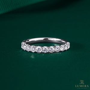Bague en diamant de laboratoire taille ronde 2,0 mm disponible en or 9k 10k 14k 18k, bijoux de luxe, alliance empilable, idée cadeau de fiançailles - Product Image 5