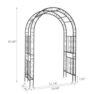 Arco in Ferro Battuto Nero a Doppio Strato 134*59*213cm, Recinzione e Cancello Decorativo - Product Image 4