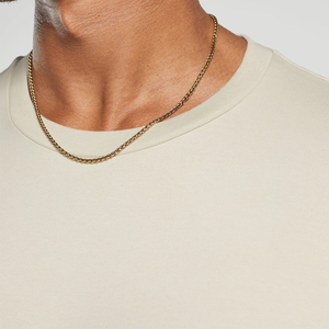 T-shirt à manches courtes pour homme, blanc cassé, col rond, coupe classique, jersey décontracté, 100% coton, couleur unie - Product Image 5