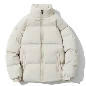 Chaqueta Acolchada Unisex Casual de Invierno Ecológica con Bloques de Color, Estampado, Capucha, Cierre de Cremallera, Cortavientos, Relleno Estándar de Poliéster - Product Image 3