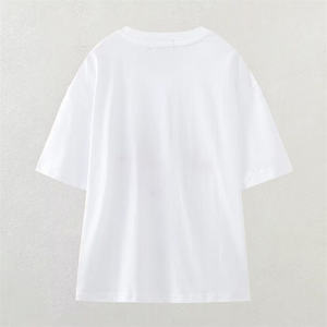 เสื้อยืดผู้หญิงลำลองคุณภาพสูง ผ้าฝ้ายเจอร์ซีย์ 100% ซักย้อมสีแบบแอซิด แขนสั้น คอกลม ระบายอากาศได้ดี เป็นมิตรกับสิ่งแวดล้อม รับสกรีนโลโก้ - Product Image 2