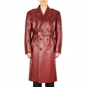 Oversized <b>Long</b> Leather Trench <b>Coats</b> Wholesale Fashion Streetwear Overcoat Custom PU Leather OEM ODM Private Label - Product Image 1
