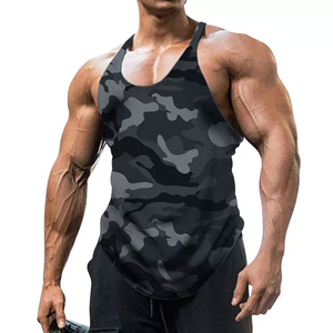 Débardeur de sport personnalisé pas cher pour hommes, respirant, col rond, imprimé, pour la musculation et l'entraînement - Product Image 1