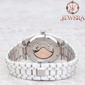 Mossinate Luxury Stainless Steel Analog Glass Watch with Sparkling Diamonds for Men Women Mechanical Movement Fashionable Design - Product Image 1
