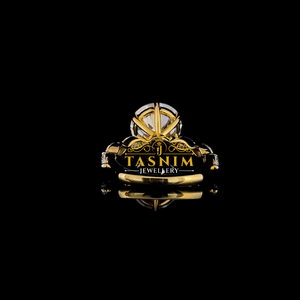 Anillo de compromiso de moissanita VVS de 3 quilates con corte redondo chapado en oro para mujer Tasnim, con engaste de púas de corte de pera y banda de diamantes de estilo clásico - Product Image 5