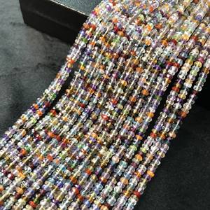 Cuentas Redondas Multifacéticas de 3.5mm, 100% Naturales, Certificadas por IGI, Grado AA, Piedras Multicolores, Multifuego, Gemas Vivaaz para Joyería - Product Image 3