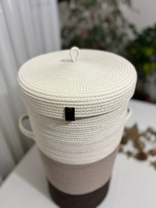 Stylish Macrame <b>Basket</b> For Space Saving Storage Use In Bedroom Living Room Office And Entryway Organizer Needs From India - Product Image 5