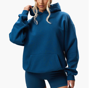 Custom Women Oversized <b>Fleece</b> <b>Hoodie</b> Long Cotton Pullover Sweatshirt, Plus-Size Streetwear <b>Hoodies</b> with Oem Service New Design - Product Image 5