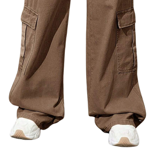 Womens Denim <b>Cargo</b> Pants Wide Leg Cotton Jeans <b>High</b> <b>Waist</b> Loose Fit Multi Pocket Casual Streetwear Full Length Fashion Pants - Product Image 6