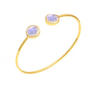 Gorgeous Natural Moonstone Gemstone Bangle 925 <b>Solid</b> Sterling <b>Silver</b> Handmade Gemstone Bangle For Wholesale Suppliers - Product Image 5