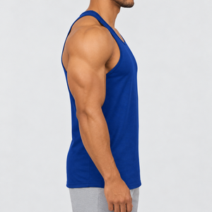 Camiseta sin mangas deportiva de algodón de alta calidad para hombre, 230g, cuello redondo, venta al por mayor - Product Image 2