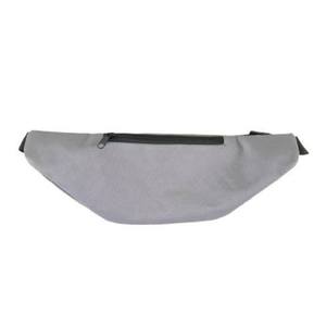 Unisex Gray Textile Waist Bag With Zipper Closure For Daily Use - Product Image 5