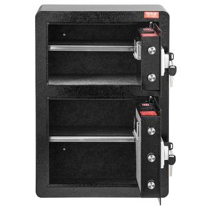 3.5 Cu.ft Double Door Safe <b>Box</b> with Key <b>Lock</b> & Password Fireproof Bag Key Rack & LED Light 2 Height - Product Image 1
