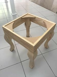 Luxury Wooden Ottoman Foot Stool with Soft <b>Cushion</b> Upholstered Seat Modern Home Furniture Footrest <b>Bench</b> - Product Image 2