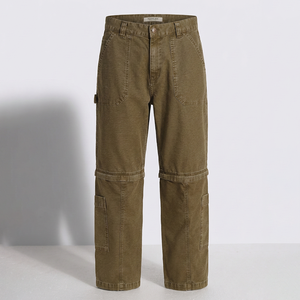 Pantalones Cargo Casuales para Hombre, 100% Algodón, Cintura Media, Cierre con Botones y Cremallera, Antiarrugas, Ecológicos, Opción de Logotipo Personalizado, Verano - Product Image 1